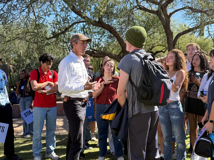 Former Rep. O'Rourke rallies with young voters in Tucson