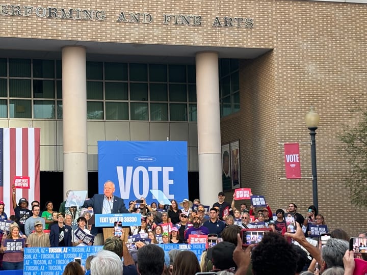 Walz returns to Tucson to rally last-minute voters